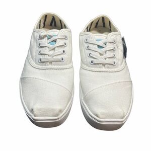 White TOMS Cordones Cupsole Canvas Lace-up Shoe | NWT | Big Kids 7Y | Men’s 7